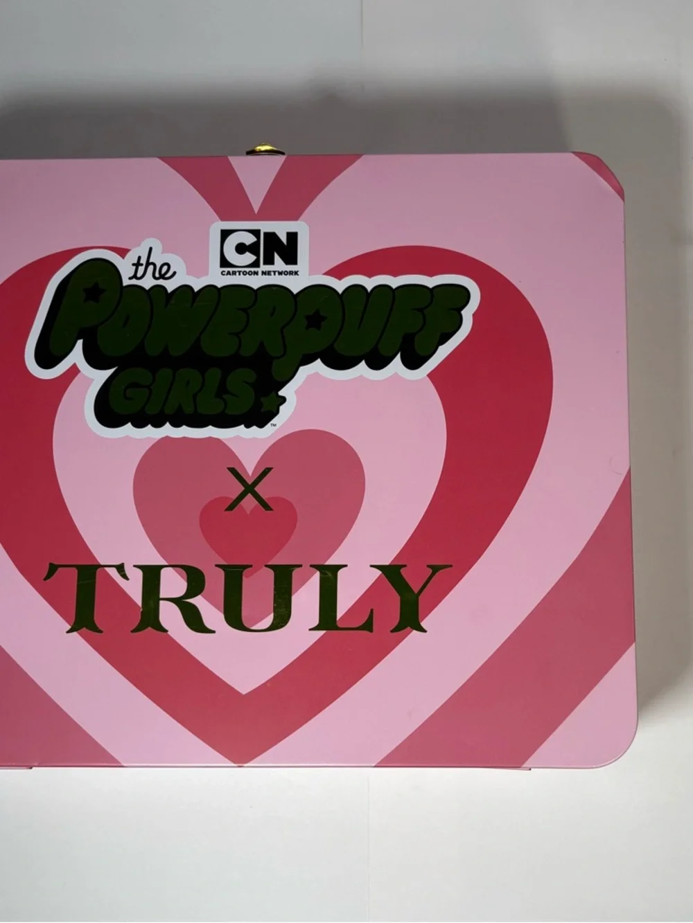 Truly Beauty Powerpuff Girls Tin Lunch Box Collector Case CN Y2K Pink Heart